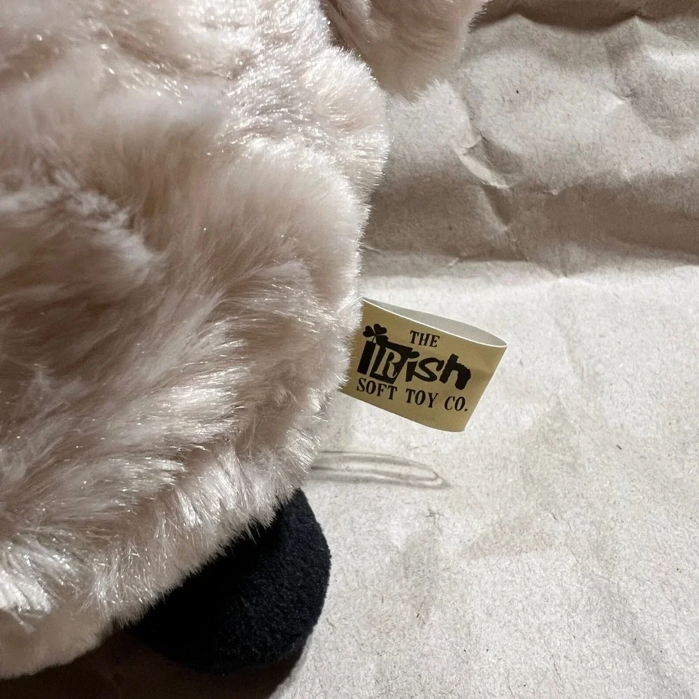 The Irish Soft Toy Co Medium Sheep Plush Cream‎ Black Ireland Ribbon Shamrock